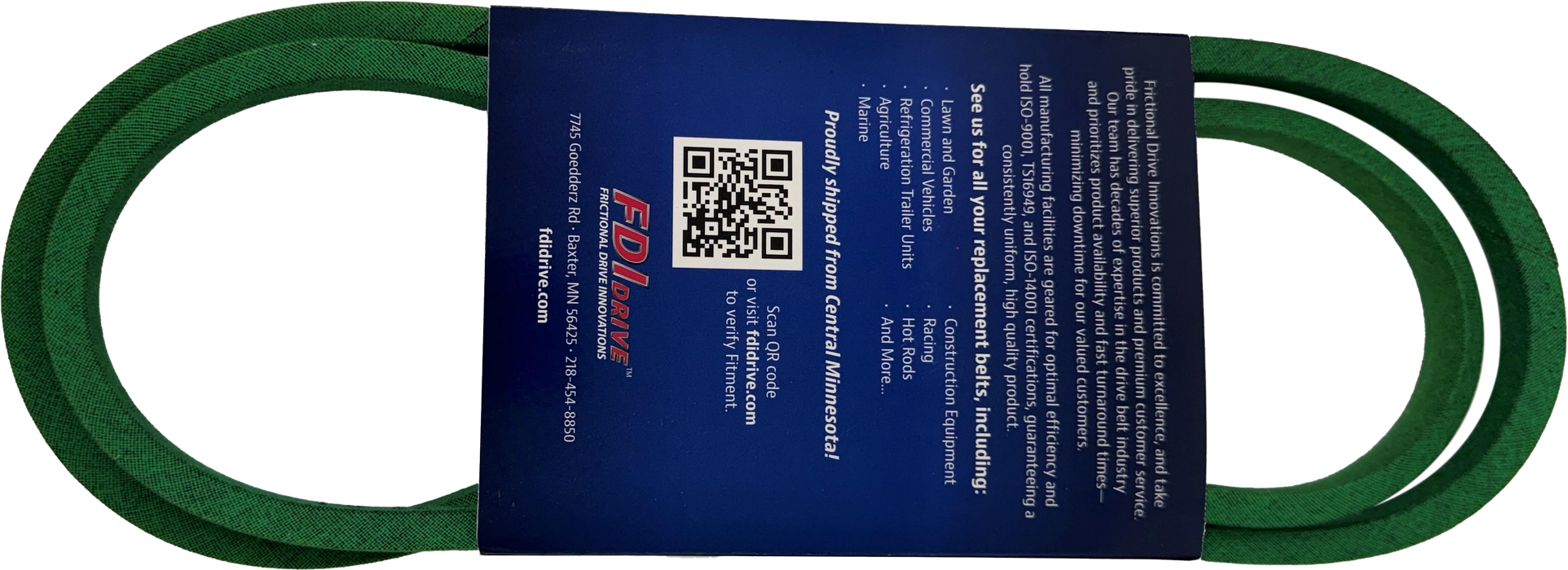 HQ Series V-Belt, 5/8" x 163", Covered belt.