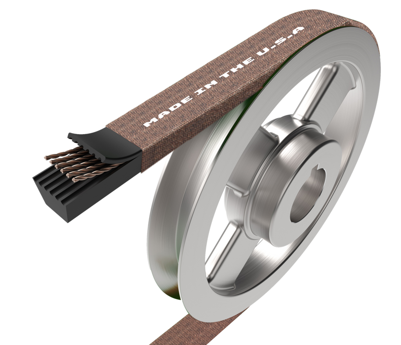 HQ Series V-Belt, 1/2" x 52", Covered belt. Made In USA
