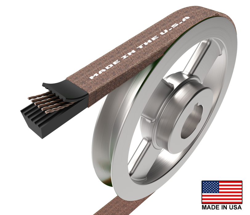 HQ Series V-Belt, 1/2" x 33", Covered belt. Made In USA
